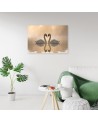 Modern Canvas painting for bedroom - Swans on a pond in the morning | FEEBY