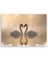 Modern Canvas painting for bedroom - Swans on a pond in the morning | FEEBY