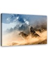 Modern canvas painting - Wolves forest in the mist | FEEBY