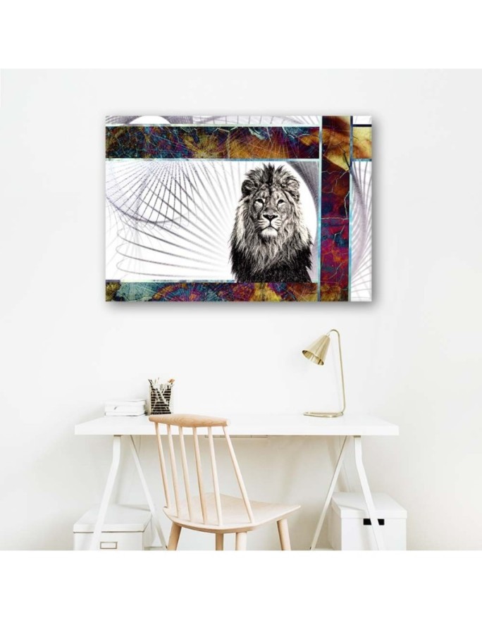 Children's painting - Lion abstract | FEEBY