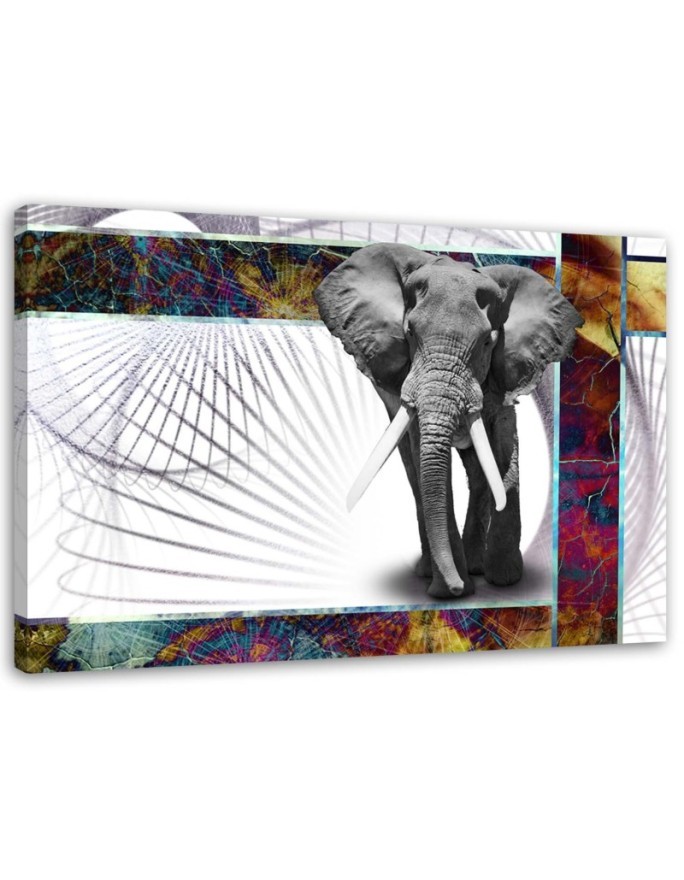 Children's canvas painting - Coloured elephant | FEEBY