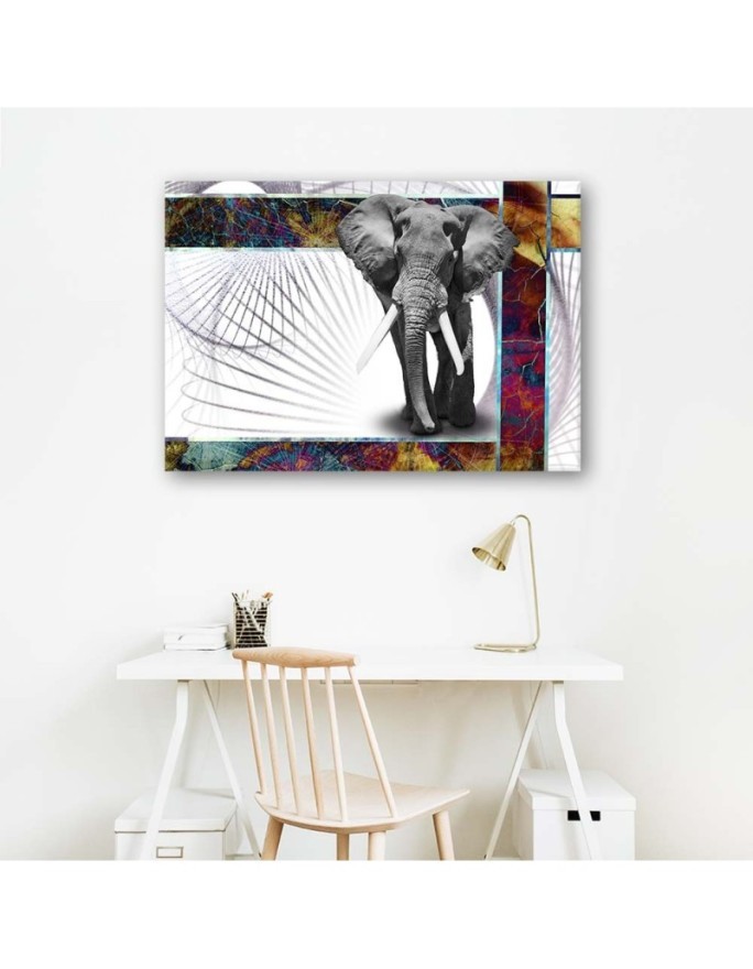 Children's canvas painting - Coloured elephant | FEEBY