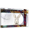Children's canvas painting - Colourful rabbit for children's room | FEEBY