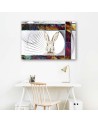 Children's canvas painting - Colourful rabbit for children's room | FEEBY