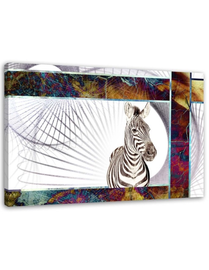 Canvas prints for children's room - Zebra hand-painted abstract | FEEBY
