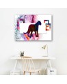 Canvas painting - Colourful panther on white background | FEEBY