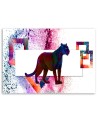 Canvas painting - Colourful panther on white background | FEEBY