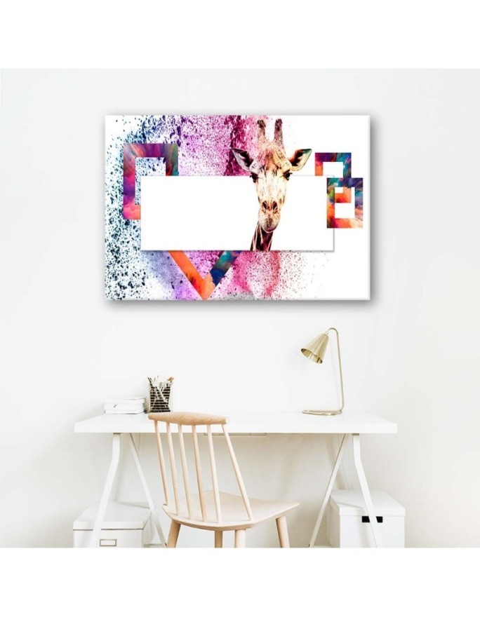 Modern Canvas painting for living room - Colourful giraffe | FEEBY