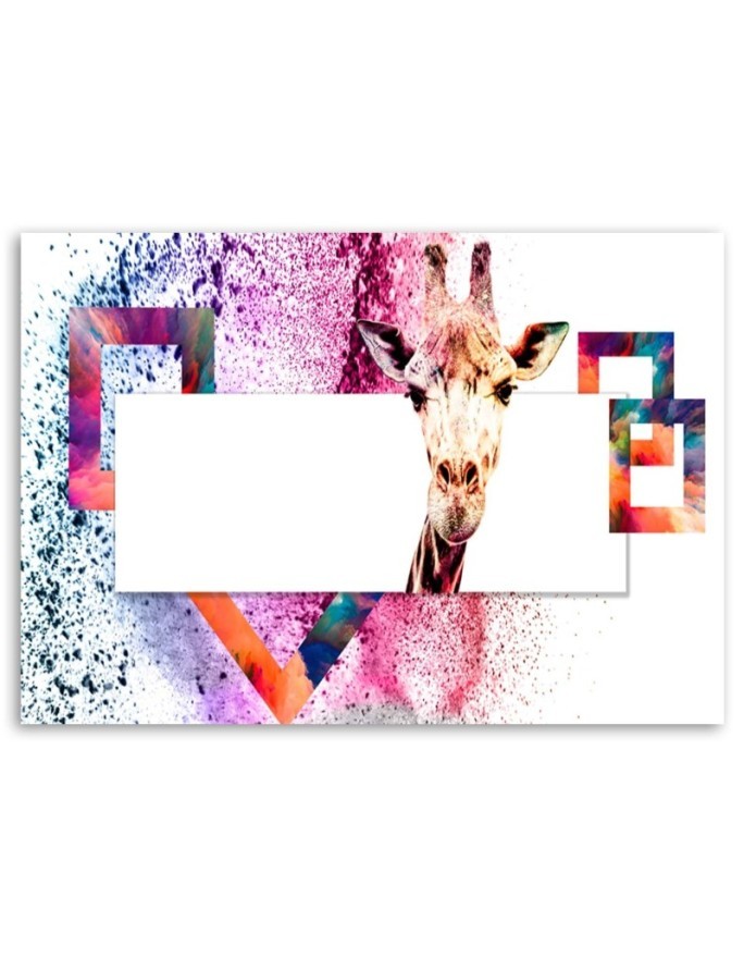 Modern Canvas painting for living room - Colourful giraffe | FEEBY