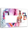 Colourful zebra - Wall art decoration - Canvas painting | FEEBY
