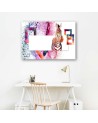 Colourful zebra - Wall art decoration - Canvas painting | FEEBY