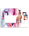 Colourful zebra - Wall art decoration - Canvas painting | FEEBY