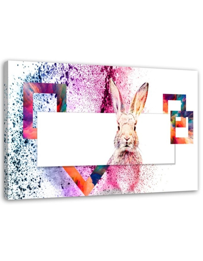 Modern canvas painting - Pink rabbit. Buy now| FEEBY