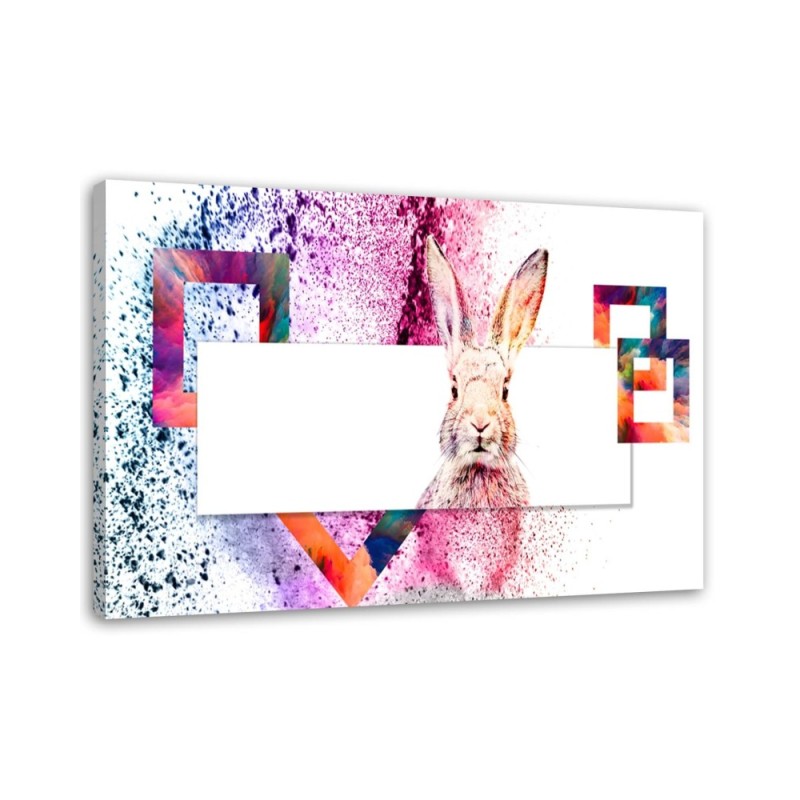 Modern canvas painting - Pink rabbit. Buy now| FEEBY