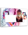 Multicoloured lion on white background - Modern wall art decoration | FEEBY