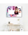 Multicoloured lion on white background - Modern wall art decoration | FEEBY