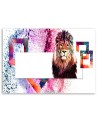 Multicoloured lion on white background - Modern wall art decoration | FEEBY