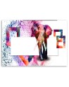 Living room decoration - Multicoloured elephant on white background | FEEBY