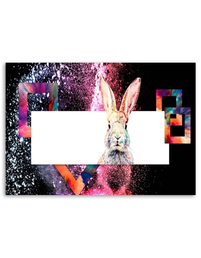 Colourful rabbit abstract - Modern canvas painting | FEEBY