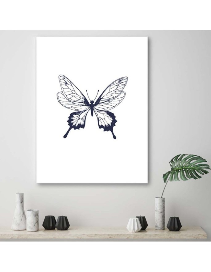 Modern wall art decoration - Drawn butterfly | FEEBY