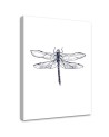 Wall art decoration - Drawn dragonfly - Canvas painting | FEEBY