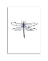 Wall art decoration - Drawn dragonfly - Canvas painting | FEEBY