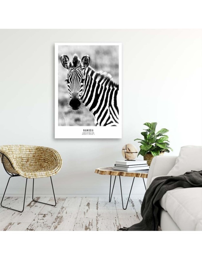 Modern living room decoration on Canvas - Curious zebra | FEEBY