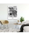Modern living room decoration on Canvas - Curious zebra | FEEBY