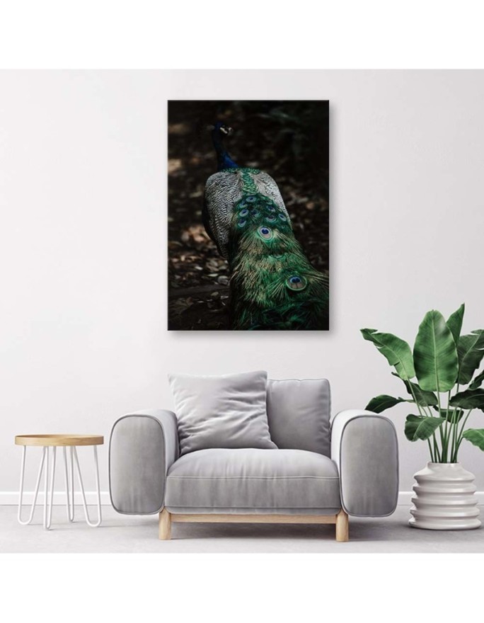 Canvas painting for living room - Peacock tail | FEEBY