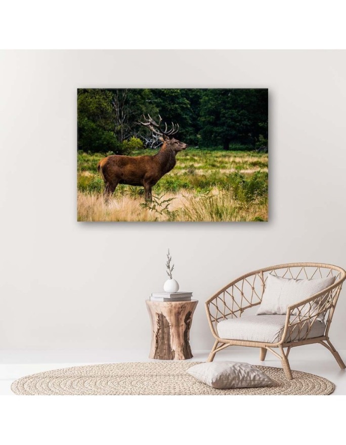 Living room decoration - Deer on a roar - Modern painting | FEEBY