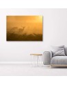 Herd of deer at dawn - Decorative canvas painting | FEEBY