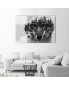 Canvas painting for living room wall art - Black wolf on the background of the forest | FEEBY