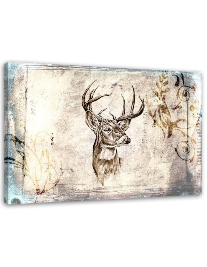 Deer head vintage beige - Wall art decoration | FEEBY