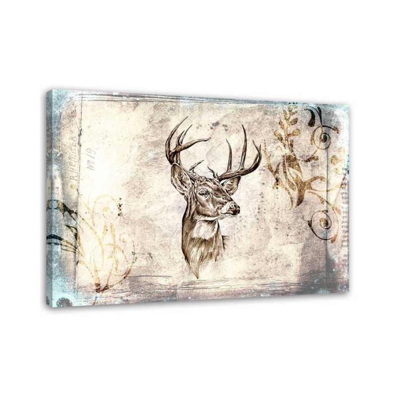Deer head vintage beige - Wall art decoration | FEEBY