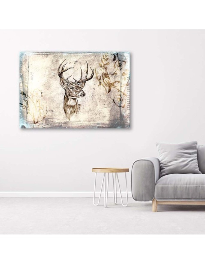 Deer head vintage beige - Wall art decoration | FEEBY