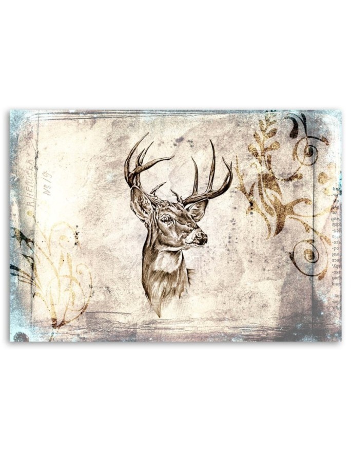 Deer head vintage beige - Wall art decoration | FEEBY