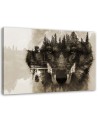Canvas painting modern - Wolf on a forest background | FEEBY