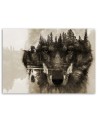 Canvas painting modern - Wolf on a forest background | FEEBY