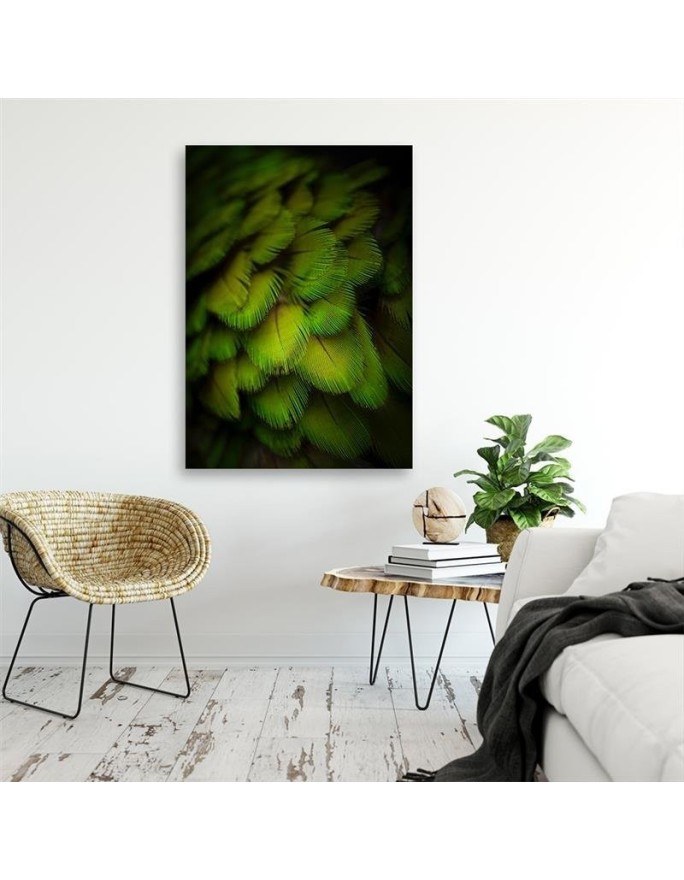 Decorative green feathers - Modern Canvas wall art | FEEBY