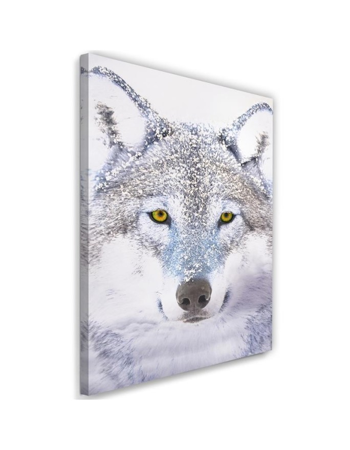 White wolf in the snow - Modern canvas painting | FEEBY