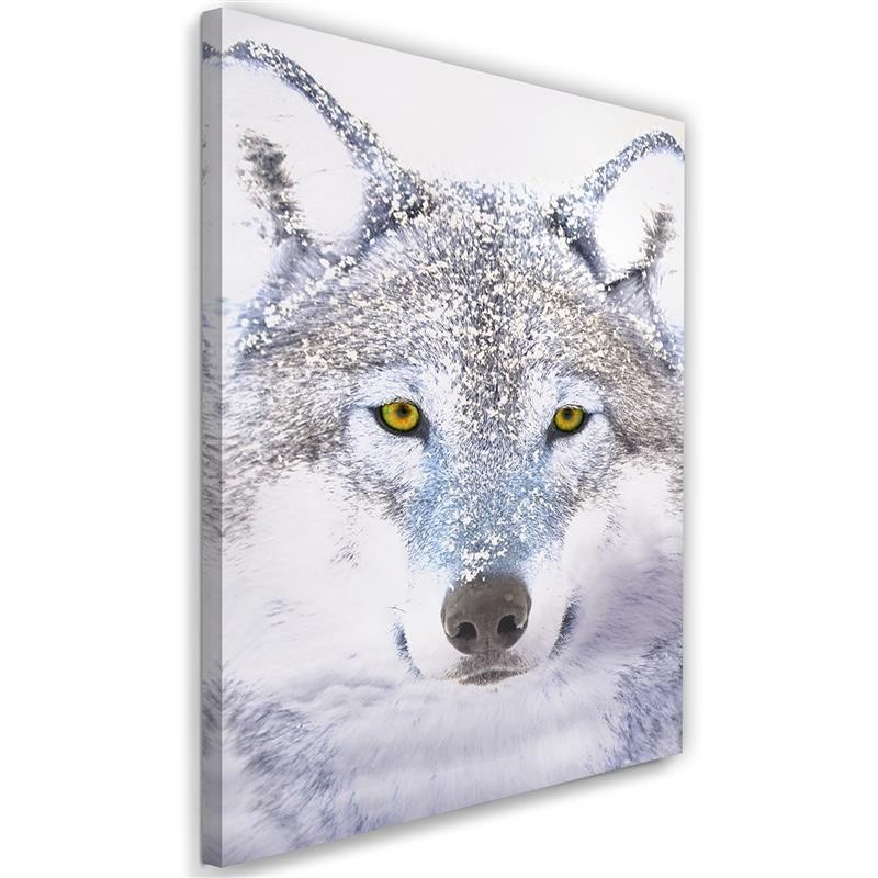 White wolf in the snow - Modern canvas painting | FEEBY