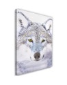 White wolf in the snow - Modern canvas painting | FEEBY