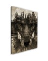 Wall art decoration - Black Wolf abstract sepia | FEEBY