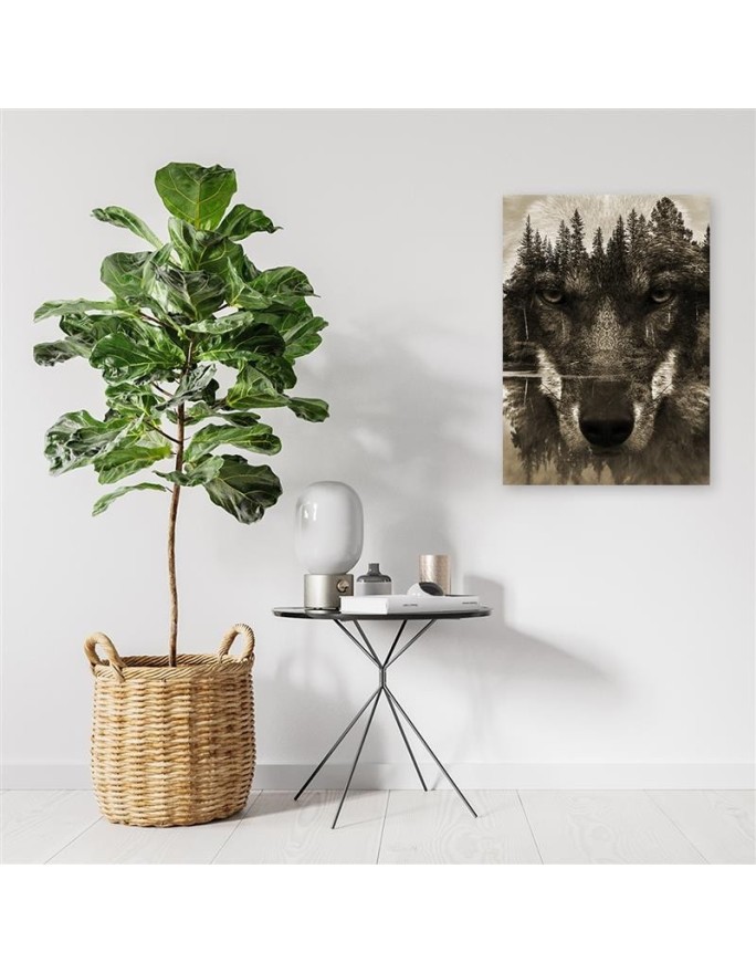 Wall art decoration - Black Wolf abstract sepia | FEEBY