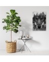 Canvas prints for living room - Black Wolf in fog | FEEBY