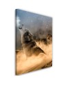 Modern Canvas painting for living room - Wolves howling at night to the moon | FEEBY