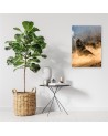 Modern Canvas painting for living room - Wolves howling at night to the moon | FEEBY