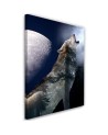 Wall decoration - Wolf against the moon - Canvas painting | FEEBY