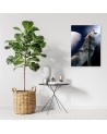 Wall decoration - Wolf against the moon - Canvas painting | FEEBY