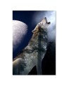 Wall decoration - Wolf against the moon - Canvas painting | FEEBY